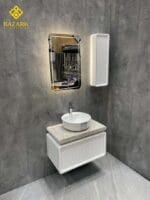 روشویی سنگی کابینت دار مدل بامبو با سنگ مشکی - Image 8