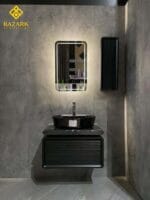 روشویی سنگی کابینت دار مدل بامبو با سنگ مشکی - Image 3
