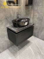 روشویی سنگی کابینت دار مدل بامبو با سنگ مشکی - Image 5